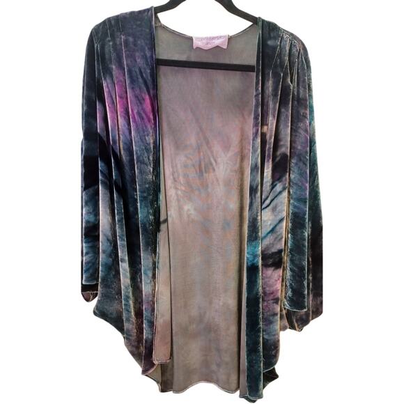 Elizabeth Eyre Seltzer Designs Hand Dyed Velvet Open Kimono Jacket Art to Wear - Picture 3 of 5